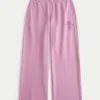 Glitrende rosenmotiv Sweatpants med brede ben Glitrende rosenmotiv Sweatpants med brede ben