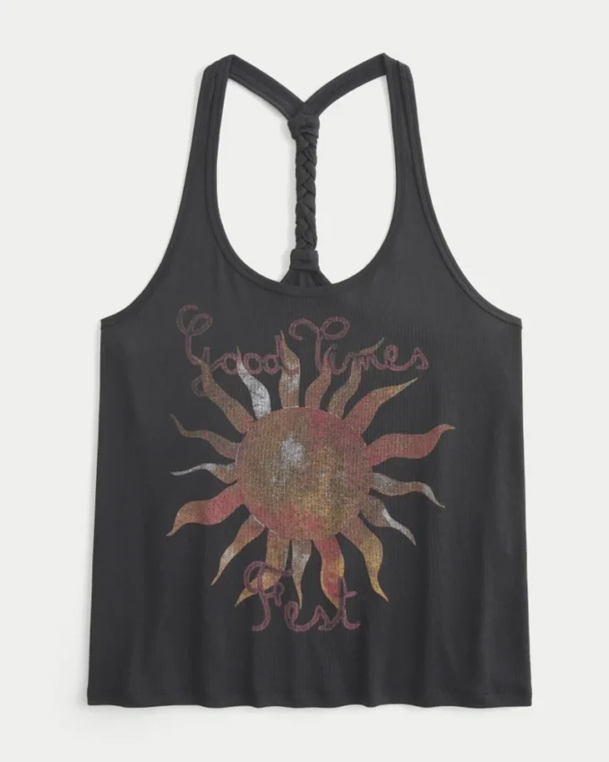 Good Times Fest grafisk flettet racerback-tanktop Good Times Fest grafisk flettet racerback-tanktop