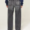 Grå baggy jeans med hjerteprint Grå baggy jeans med hjerteprint
