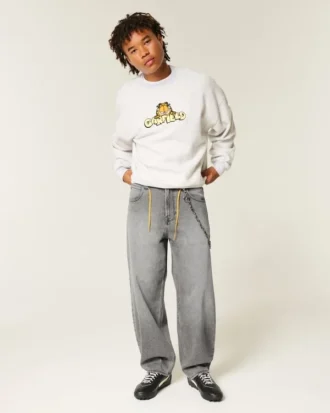 Grå skaterbaggy jeans