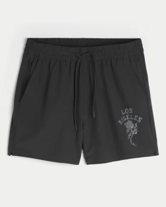Grafisk aktiv shorts til midt på låret