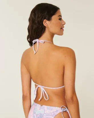 Hæklede bikini-top med trekantede skulderstropper