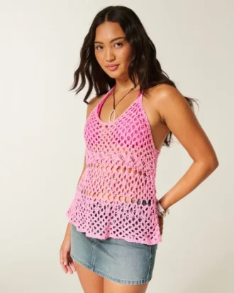 Hæklede racerback-tanktop