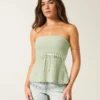 Hæklet stropløs sweater med rørformet top