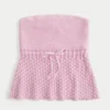 Hæklet stropløs sweater med rørformet top