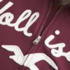 Hættetrøje med lynlås, logo og kant i imiteret pels Hættetrøje med lynlås, logo og kant i imiteret pels
