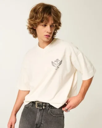 Heavyweight Baggy Crop Los Angeles Graphic Football T-shirt Heavyweight Baggy Crop Los Angeles Graphic Football T-shirt