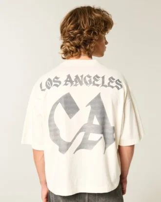 Heavyweight Baggy Crop Los Angeles Graphic Football T-shirt Heavyweight Baggy Crop Los Angeles Graphic Football T-shirt