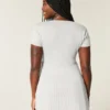 Henley-babydoll-top med korte ærmer
