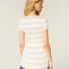 Henley-babydoll-top med korte ærmer