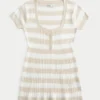 Henley-babydoll-top med korte ærmer