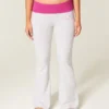Hibiscus Graphic Foldover Waist Flare Pants Hibiscus Graphic Foldover Waist Flare Pants