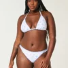 High-Leg broderet strop-bikiniunderdel