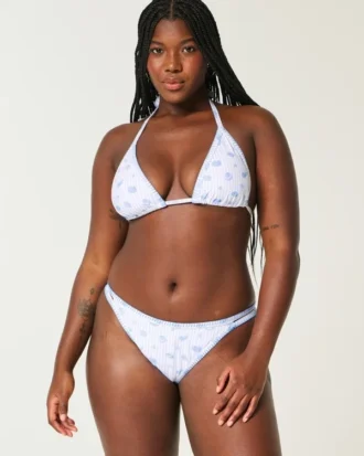 High-Leg broderet strop-bikiniunderdel