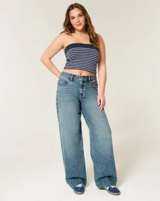 Højtaljede baggy jeans