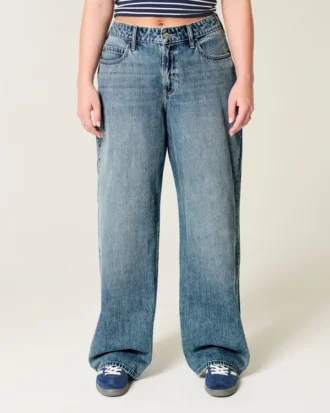 Højtaljede baggy jeans