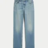 Højtaljede jeans med medium vask og lige ben Højtaljede jeans med medium vask og lige ben