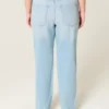 Højtaljede, lysvaskede jeans med lige ben Højtaljede, lysvaskede jeans med lige ben