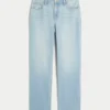 Højtaljede, lysvaskede jeans med lige ben Højtaljede, lysvaskede jeans med lige ben