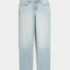 Højtaljede, lysvaskede jeans med lige ben Højtaljede, lysvaskede jeans med lige ben