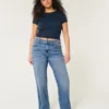 Højtaljede mørkvaskede dad jeans Højtaljede mørkvaskede dad jeans