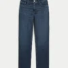 Højtaljede, mørkvaskede jeans med lige ben Højtaljede, mørkvaskede jeans med lige ben