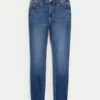 Højtaljede, mørkvaskede super skinny jeans Højtaljede, mørkvaskede super skinny jeans