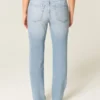 Højtaljede, slidte, lysvaskede jeans med lige ben Højtaljede, slidte, lysvaskede jeans med lige ben