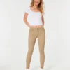 Højtaljede super skinny bukser i khaki Højtaljede super skinny bukser i khaki