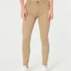 Højtaljede super skinny bukser i khaki Højtaljede super skinny bukser i khaki