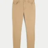 Højtaljede super skinny jeans i khaki