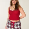 Holiday Vault Release Satin Tie Flannel Mini Shorts Holiday Vault Release Satin Tie Flannel Mini Shorts