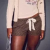 Holiday Vault Release Satin Tie Flannel Mini Shorts