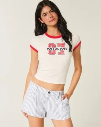 Hollister Livvy lavtaljede shorts i linneblanding