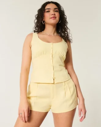 Hollister Livvy lavtaljede shorts i linneblanding