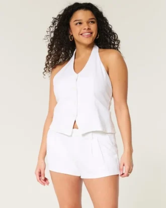 Hollister Livvy lavtaljede shorts i linneblanding 3″