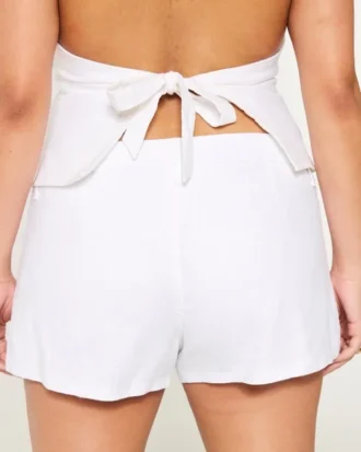 Hollister Livvy lavtaljede shorts i linneblanding 3″