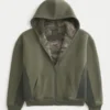 Hollister x Crocs Sherpa-foret hættetrøje med lynlås