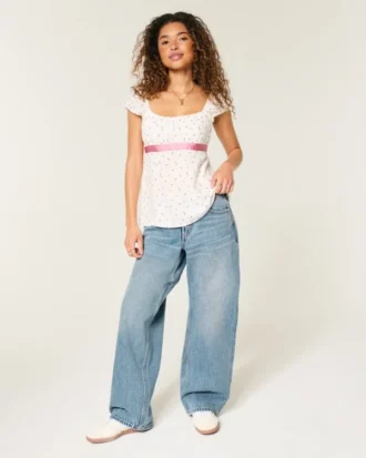 Justerbar talje Lav talje Medium vask Baggy jeans