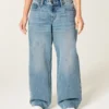 Justerbar talje Lav talje Medium vask Baggy jeans Justerbar talje Lav talje Medium vask Baggy jeans