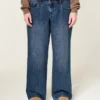 Justerbar talje Lav talje Mørk vask Baggy jeans Justerbar talje Lav talje Mørk vask Baggy jeans