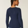 Kabelstrikket ikonisk V-hals sweater
