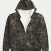 Kasseformet camouflage-hoodie med lynlås og termofoer Kasseformet camouflage-hoodie med lynlås og termofoer