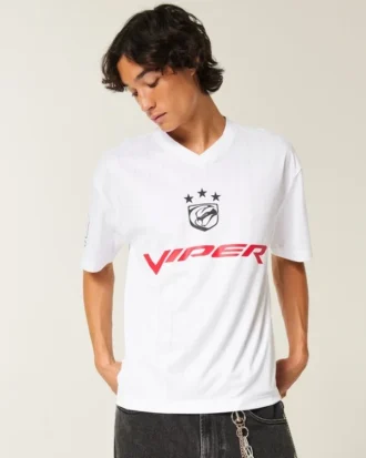 Kasseformet Dodge Viper-grafikfodboldtrøje