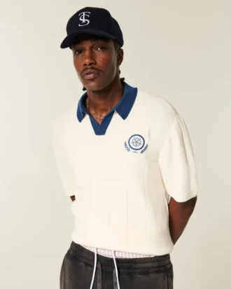 Kasseformet kortærmet sweaterpolo