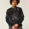 Kasseformet, kraftig bomulds-T-shirt med tie-dye-mønster