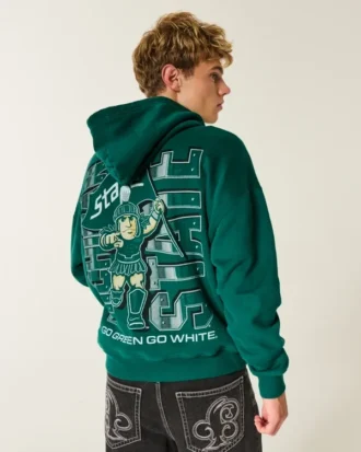 Kasseformet Michigan State University Spartans grafisk hættetrøje Kasseformet Michigan State University Spartans grafisk hættetrøje