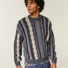 Kasseformet stribet sweater med rund hals Kasseformet stribet sweater med rund hals