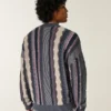 Kasseformet stribet sweater med rund hals Kasseformet stribet sweater med rund hals