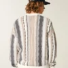 Kasseformet stribet sweater med rund hals